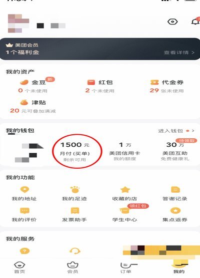 美团月付的收费标准